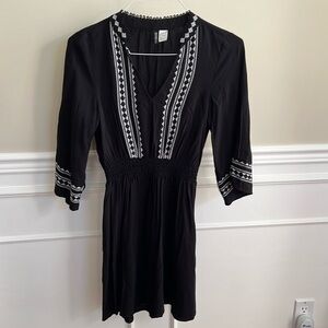 Embroidered black H&M dress